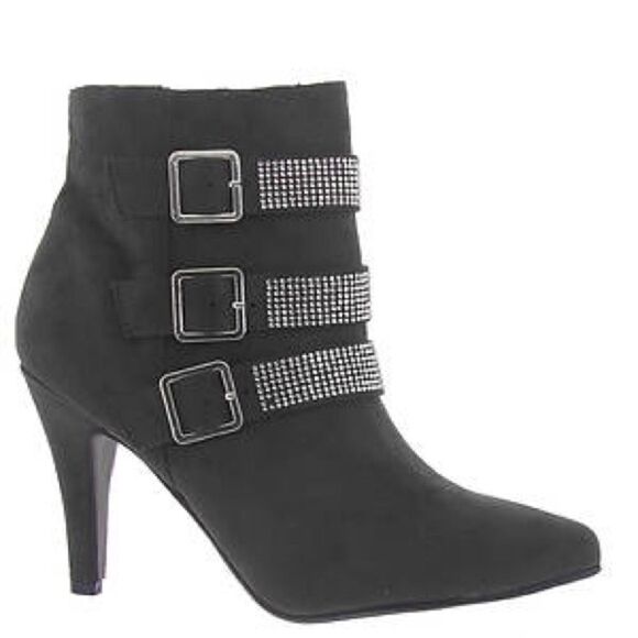 Venus sexy stiletto ankle boots with metal graphite hardware D15 - Picture 1 of 8
